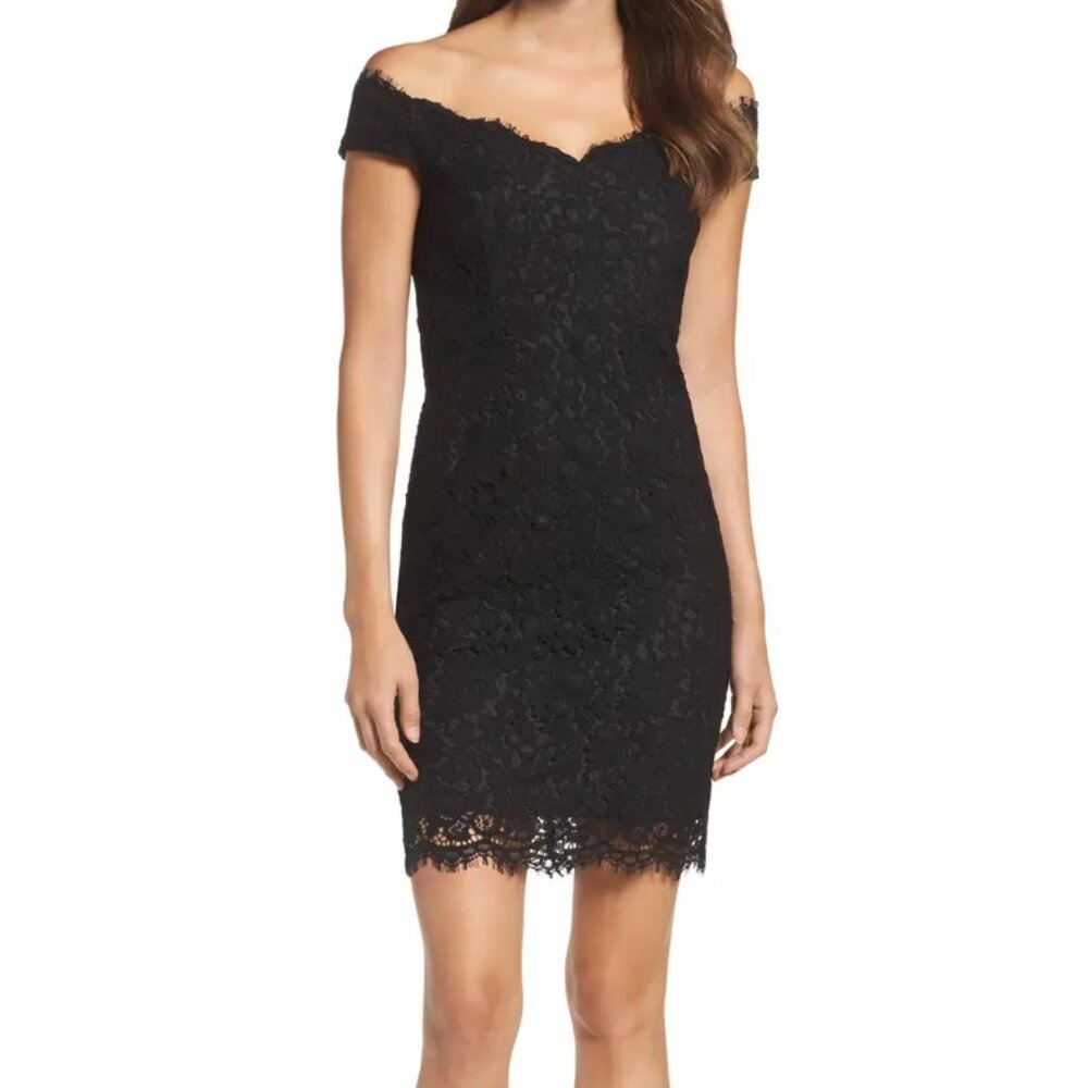 Bardot Black Lace Dress Size 10/L
